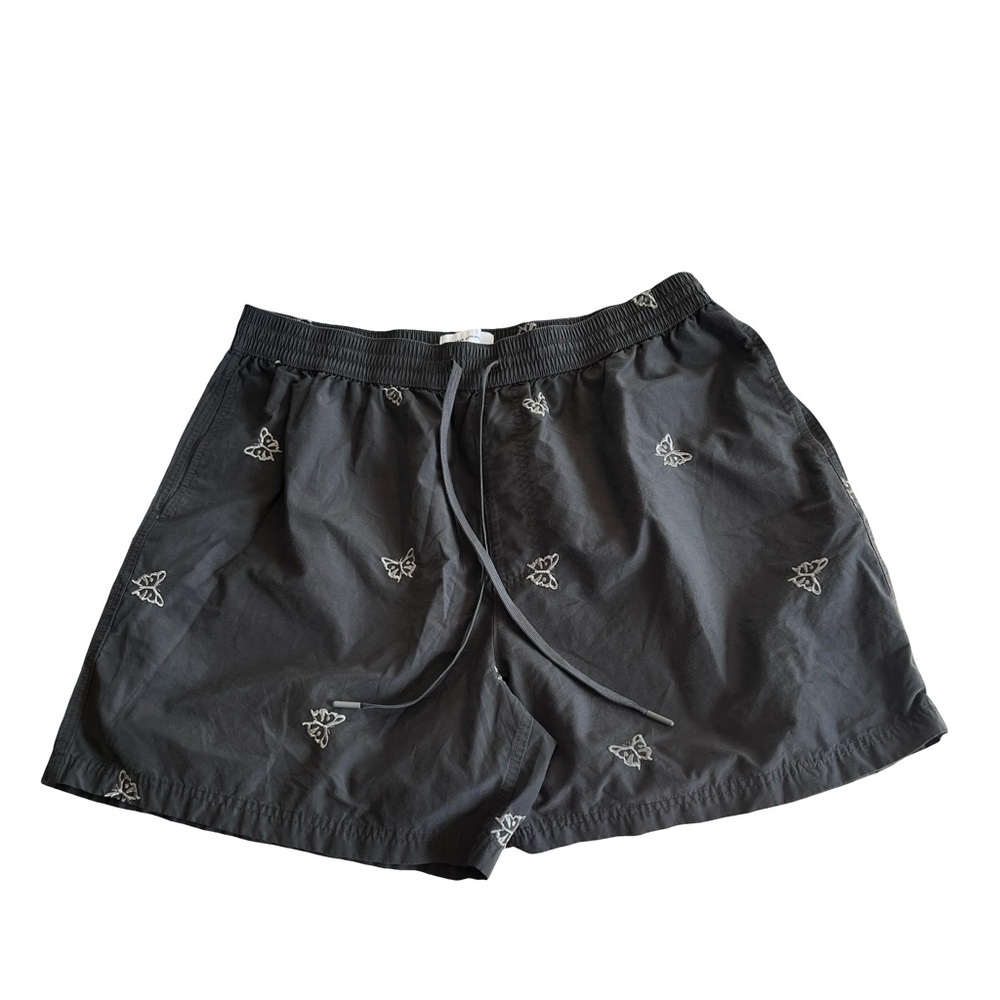 Urban Outfitters Butterfly Embroidered Shorts Gray High Rise Mens Size XL